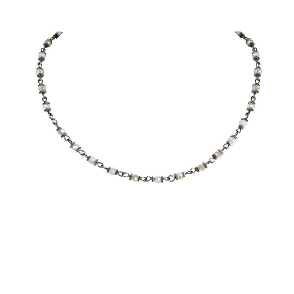 VIRGINS SAINTS & ANGELS VSA Sweetheart Crystal Choker in Gunmetal